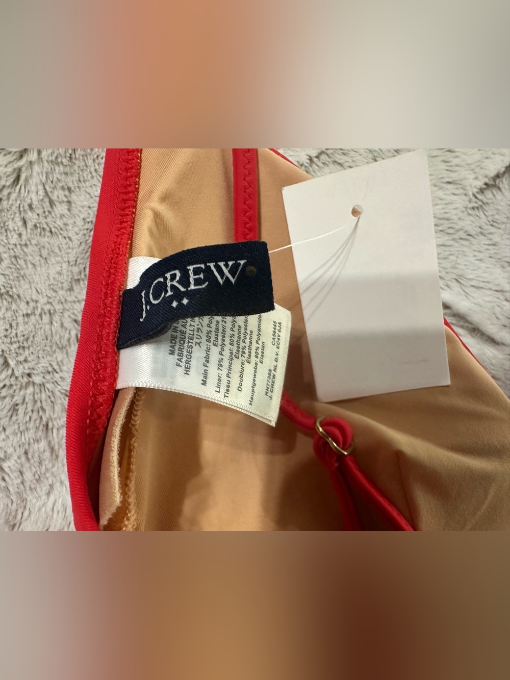 J. Crew Factory red ruffle french bikini top size small - Picture 9 of 13